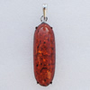 Imitate Amber Pendant With Metal Alloy Set, 65x20x13.5mm Hole:11.5x5mm, Sold by Bag 