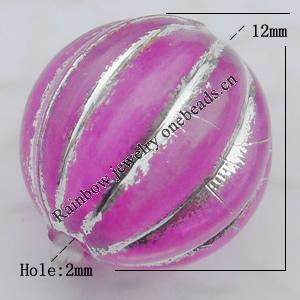 Acrylic Beads Jewelry finding, Edge Round 12mm Hole:2mm, Sold by Bag