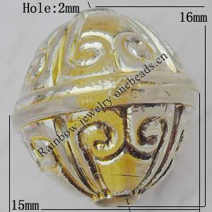 Acrylic Beads Jewelry finding, Bicone 16x15mm Hole:2mm, Sold by Bag