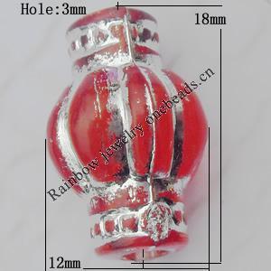 Acrylic Beads Jewelry finding, Lantern 18x12mm Hole:3mm, Sold by Bag