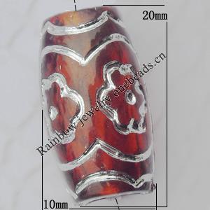 Acrylic Beads Jewelry finding, Drum 20x10mm Hole:5mm, Sold by Bag