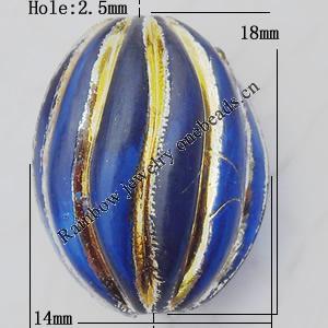 Acrylic Beads Jewelry finding, Edge Oval 14x18mm Hole:2.5mm, Sold by Bag