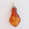 Imitate Amber Pendant With Metal Alloy Set, 68x36x13mm, Sold by Bag 