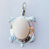 Imitate Amber Pendant With Metal Alloy Set, Animal 73x43.5x14mm, Sold by Bag 
