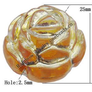 Acrylic Beads Jewelry finding, Flower 25x22mm Hole:2.5mm, Sold by Bag