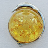 Imitate Amber Pendant With Metal Alloy Set, Animal 55x45x18mm, Sold by Bag 