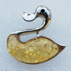 Imitate Amber Pendant With Metal Alloy Set, Animal 42x44x10mm, Sold by Bag 