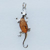 Imitate Amber Pendant With Metal Alloy Set, Animal 72x26x10mm, Sold by Bag 