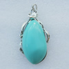 Imitate Amber Pendant With Metal Alloy Set, 77x31x19mm, Sold by Bag 