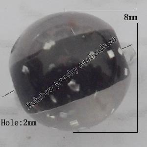 Acrylic Beads Jewelry finding, Round 8mm Hole:2mm, Sold by Bag