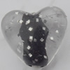 Acrylic Beads Jewelry finding, Heart 10mm Hole:2mm, Sold by Bag