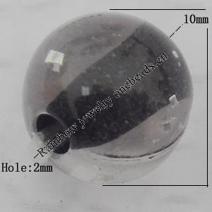 Acrylic Beads Jewelry finding, Round 10mm Hole:2mm, Sold by Bag