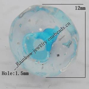 Acrylic Beads Jewelry finding, Flat Round 8x12x12mm Hole:1.5mm, Sold by Bag
