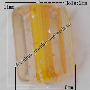 Acrylic Beads Jewelry finding, Column 6x11mm Hole:2mm, Sold by Bag