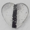 Acrylic Beads Jewelry finding, Heart 17mm Hole:2mm, Sold by Bag