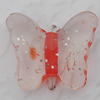 Acrylic Beads Jewelry finding, Butterfly 15x13mm Hole:1.5mm, Sold by Bag