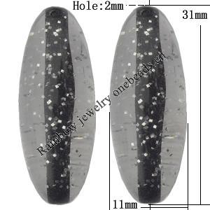 Acrylic Beads Jewelry finding, Oval 11x31mm Hole:2mm, Sold by Bag
