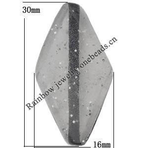 Acrylic Beads Jewelry finding, Twist Diamond 16x30mm Hole:2mm, Sold by Bag