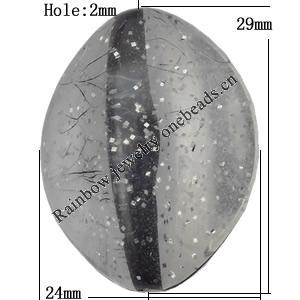 Acrylic Beads Jewelry finding, Edge Oval 24x29mm Hole:2mm, Sold by Bag