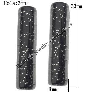 Acrylic Beads Jewelry finding, Tube 8x33mm Hole:3mm, Sold by Bag