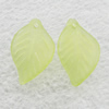 Transparent Acrylic Pendant, Leaf 11x17mm Hole:1mm, Sold by Bag