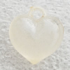 Transparent Acrylic Pendant, Heart 15x16mm Hole:2mm, Sold by Bag