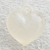 Transparent Acrylic Pendant, Heart 15x16mm Hole:2mm, Sold by Bag