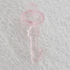 Transparent Acrylic Pendant, Key 10x25mm Hole:2mm, Sold by Bag