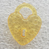 Transparent Acrylic Pendant, Lock 16x20mm Hole:6mm, Sold by Bag