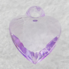 Transparent Acrylic Pendant, Heart 12x14mm Hole:2mm, Sold by Bag