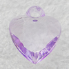 Transparent Acrylic Pendant, Heart 12x14mm Hole:2mm, Sold by Bag