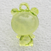 Transparent Acrylic Pendant, Animal 14x23mm Hole:2mm, Sold by Bag