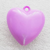 Sloid Acrylic Pendant, Heart 35x36mm Hole:3mm, Sold by Bag