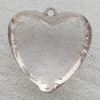 Transparent Acrylic Pendant, Heart 43x44x21mm Hole:3mm, Sold by Bag