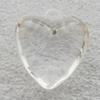 Transparent Acrylic Pendant, Heart 24x27mm Hole:2.5mm, Sold by Bag