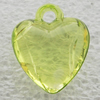 Transparent Acrylic Pendant, Heart 15x17mm Hole:2mm, Sold by Bag