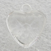 Transparent Acrylic Pendant, Heart 18x20mm Hole:2mm, Sold by Bag