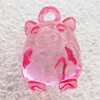Transparent Acrylic Pendant, Animal 14x19mm Hole:3mm, Sold by Bag