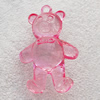 Transparent Acrylic Pendant, Animal 32x50mm Hole:3mm, Sold by Bag