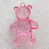 Transparent Acrylic Pendant, Animal 32x50mm Hole:3mm, Sold by Bag