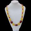 Imitate Amber Necklace, 29x28mm Length:26.8inch Sold by Bag