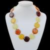Imitate Amber Necklace, 28x28x8mm Length:22inch Sold by Bag
