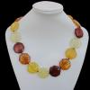 Imitate Amber Necklace, 27x27mm Length:21.7inch Sold by Bag