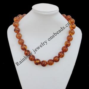 Imitate Amber Necklace, 18mm Length:20.5inch Sold by Bag