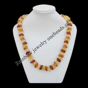 Imitate Amber Necklace, 15x14x8mm Length:23.2inch Sold by Bag