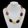 Imitate Amber Necklace, 24x35mm Length:21.7inch Sold by Bag