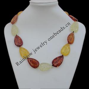 Imitate Amber Necklace, 22x34x8mm Length:21.7inch Sold by Bag