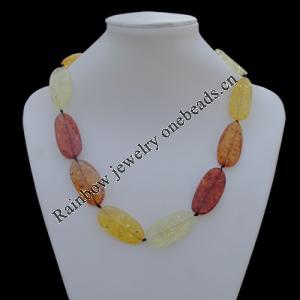 Imitate Amber Necklace, 20x40x7mm Length:21.7inch Sold by Bag