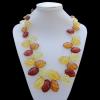 Imitate Amber Necklace, 24x36x13mm Length:23.6inch Sold by Bag