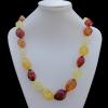 Imitate Amber Necklace, 19x29mm Length:25.2inch Sold by Bag
